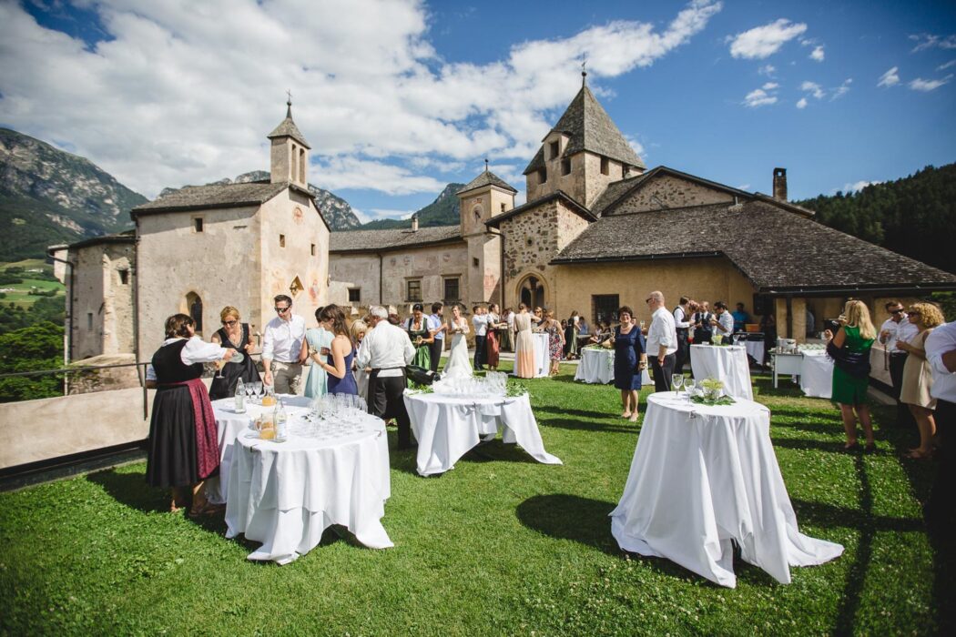 Hochzeit Sektempfang Aperitif Schloss Prösels